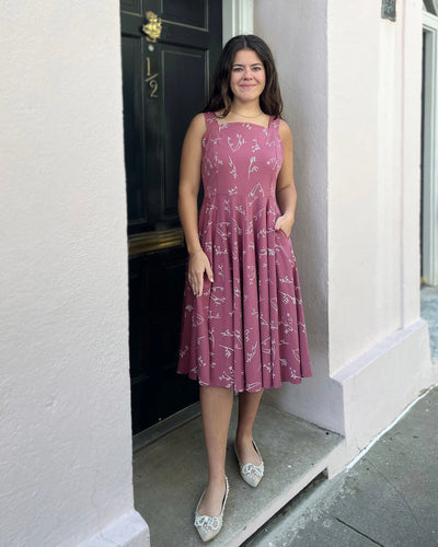 LAVANDE dress in Vintage Mauve/White
