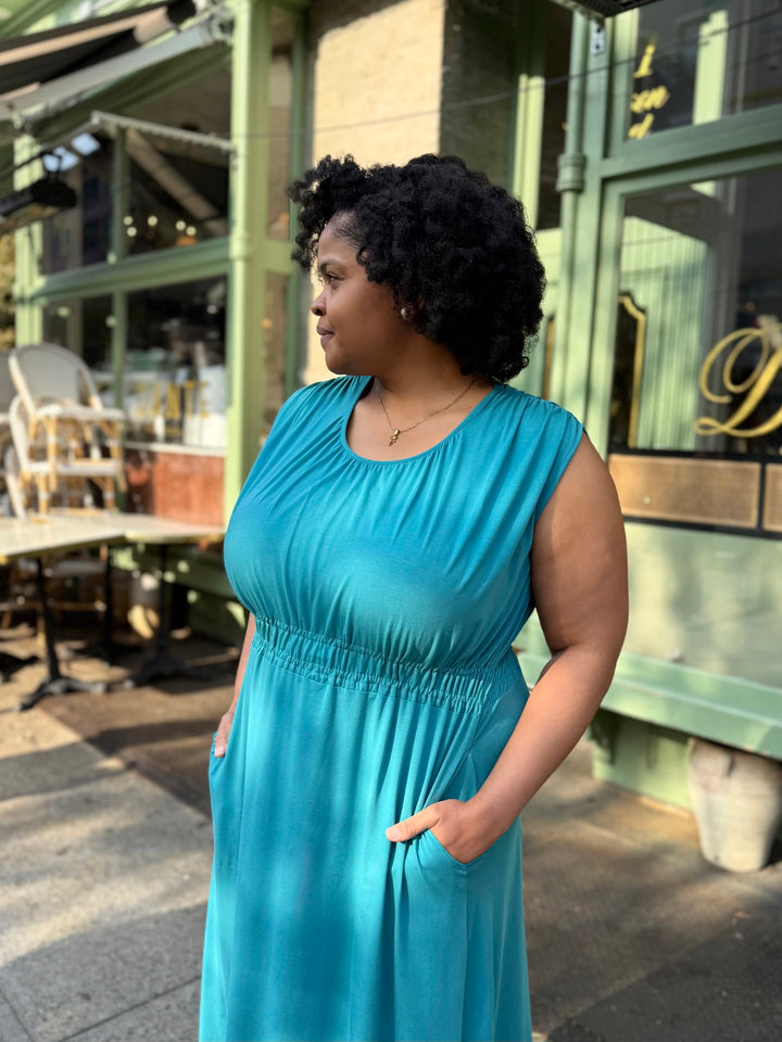 LAVINIA dress in Marine Teal
