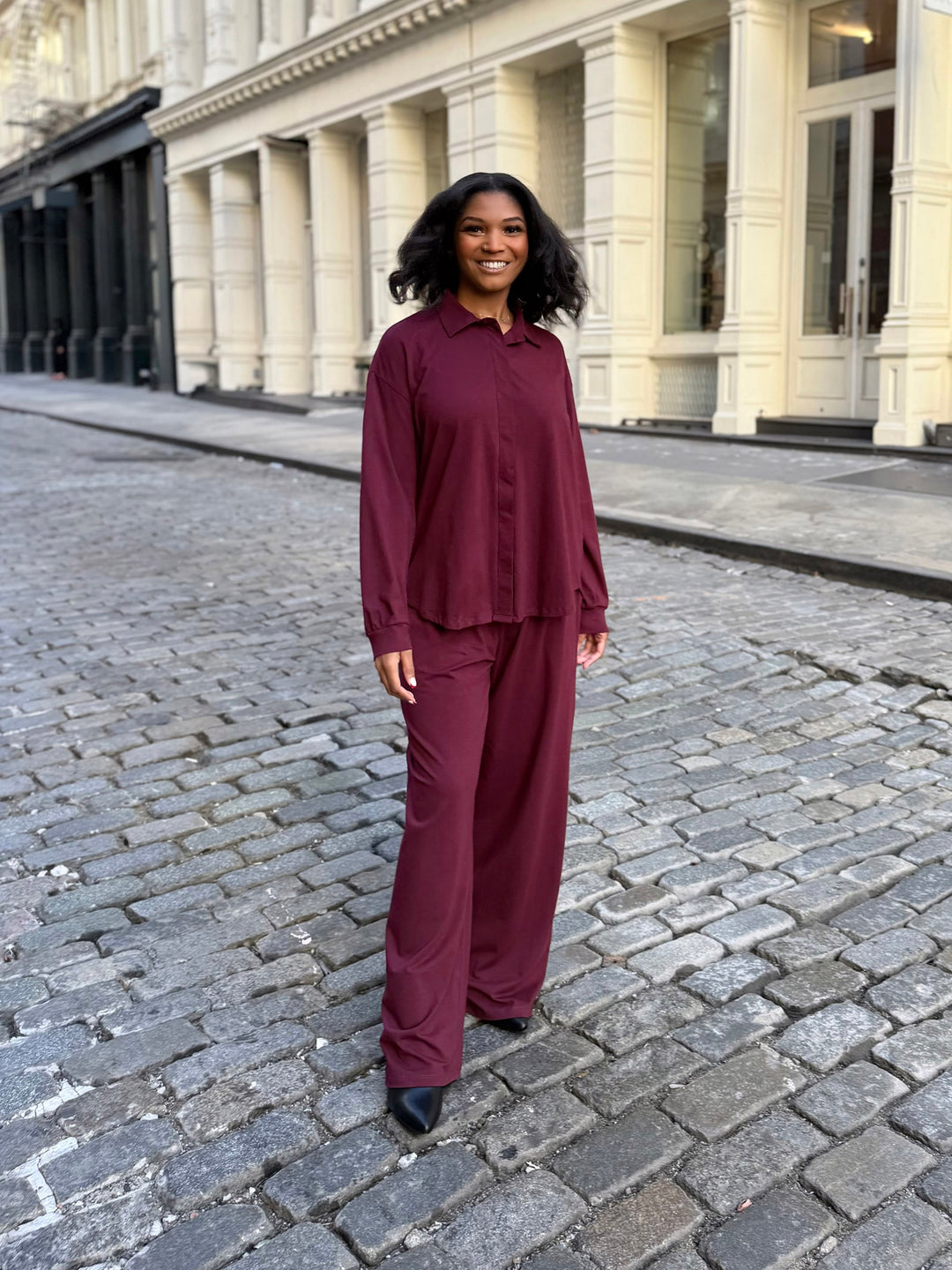 LINDSEY blouse in Merlot