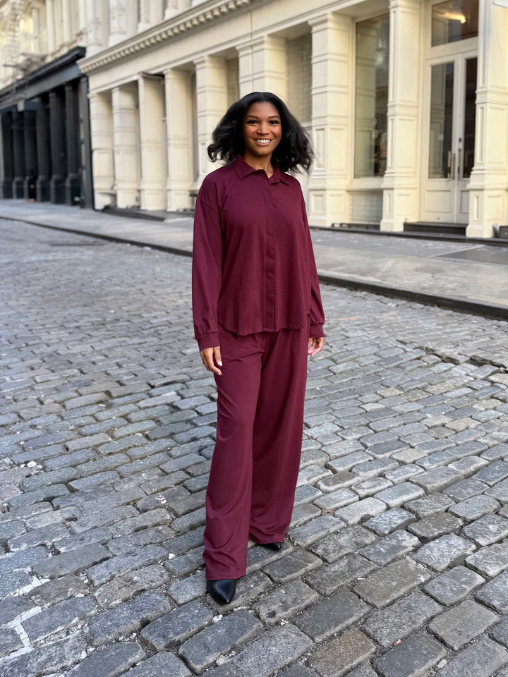 LINDSEY blouse in Merlot