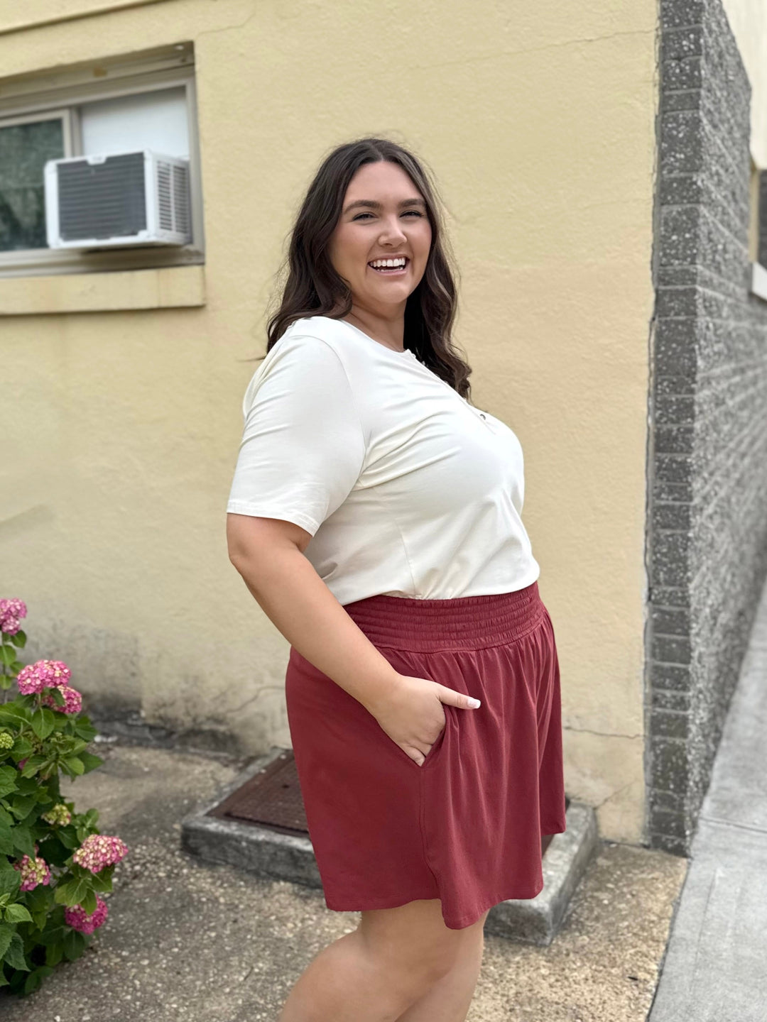 CORINNE skort in Earthy Red