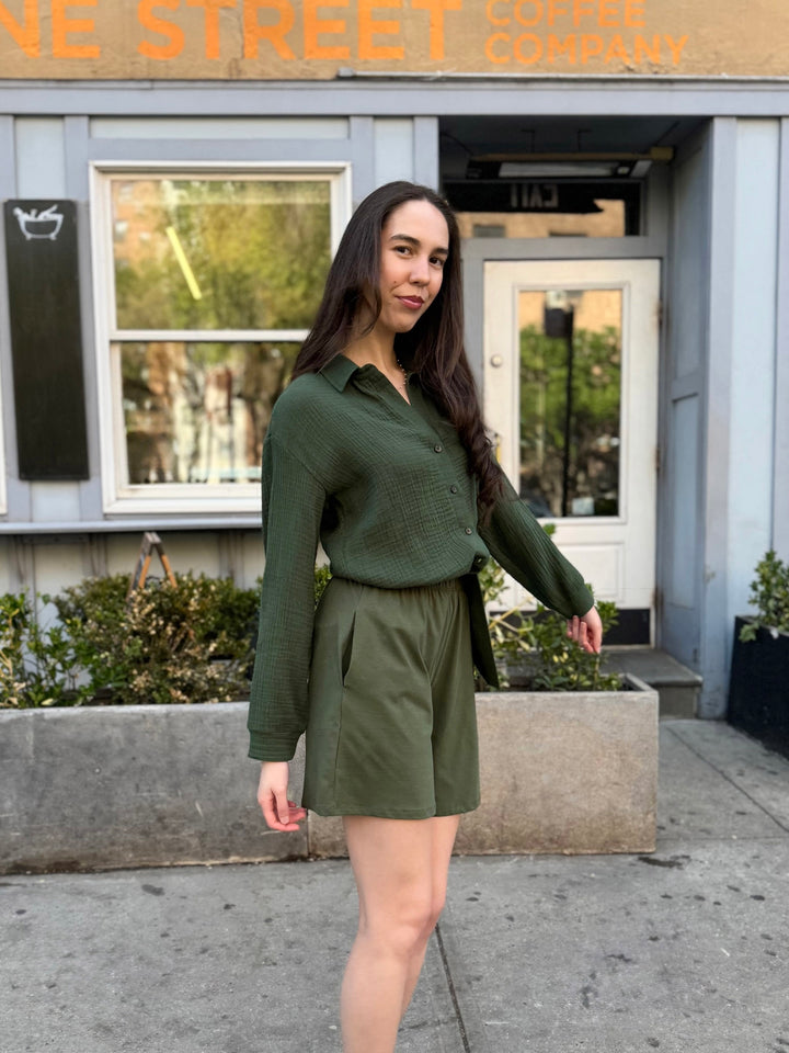 ANDRI jersey shorts in Meadow Green