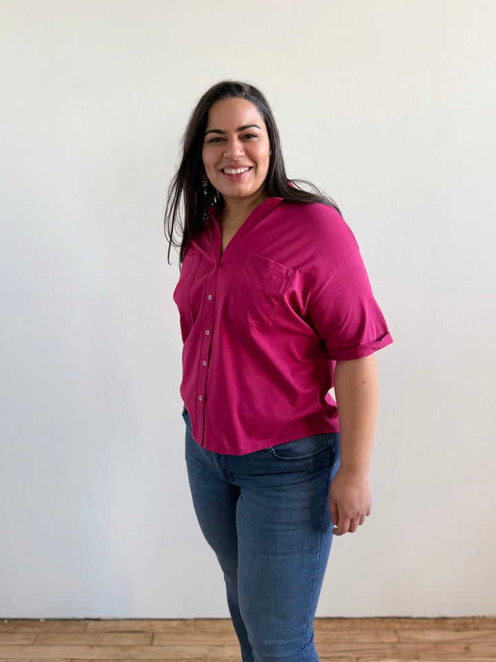 BEVERLY top in Garnet Pink