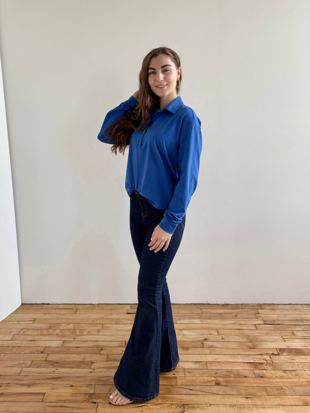 MICAH jersey top in Blue Iolite