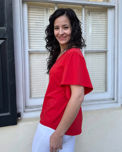ELLIOT tee in Bright Ruby