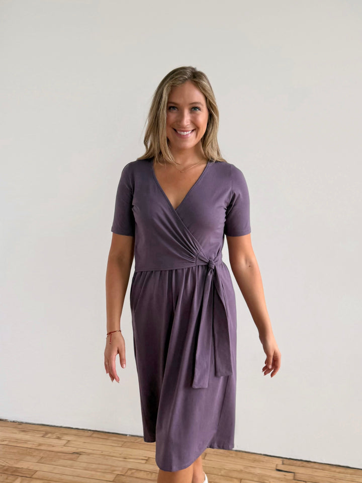 EVELYN dress in Smoky Purple