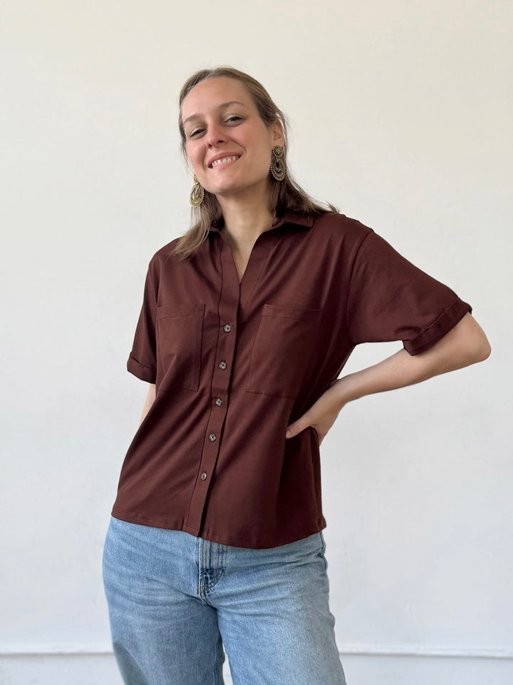 BEVERLY top in Burnt Cedar