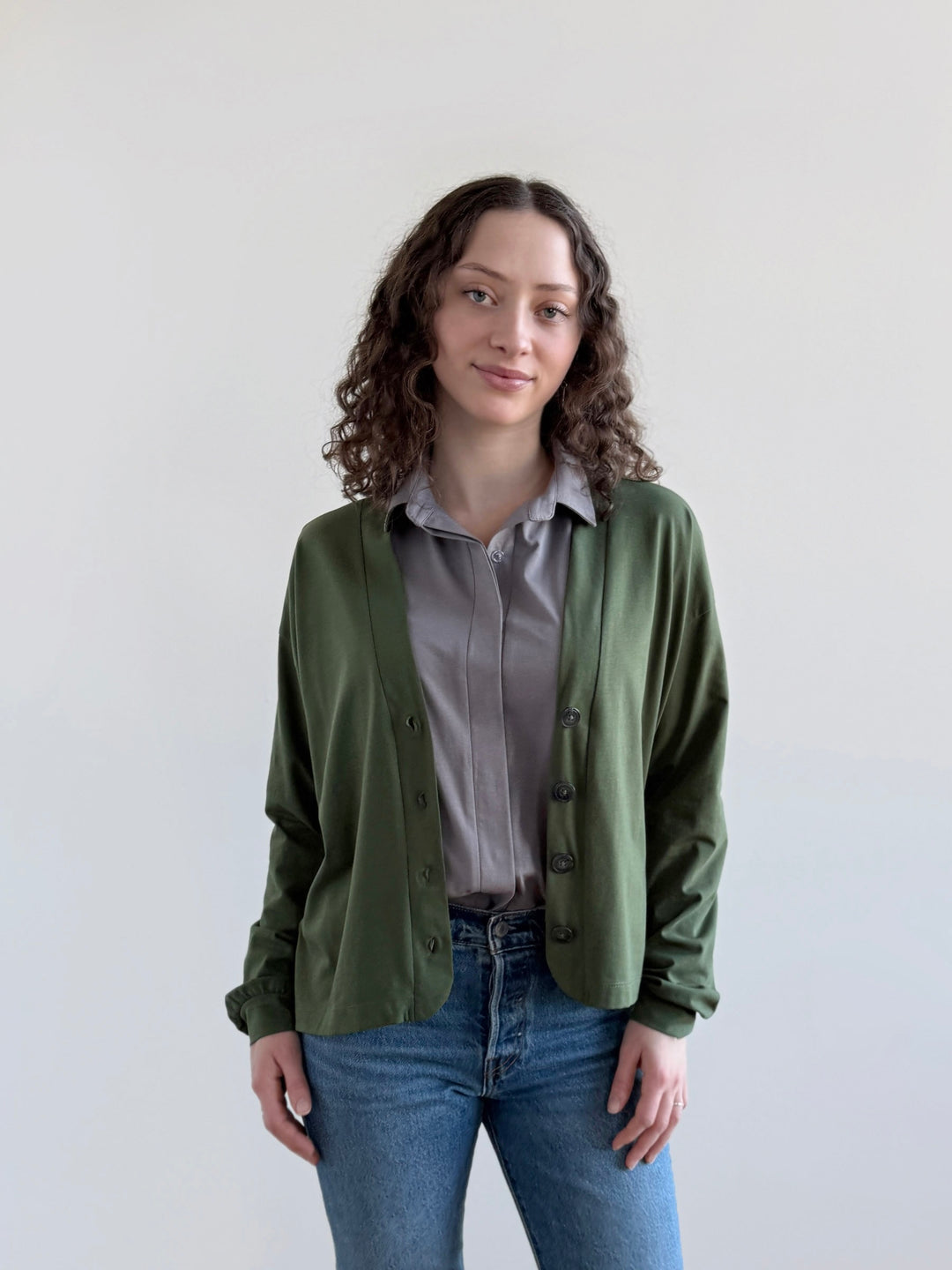 DEVON blouse in Circular Grey