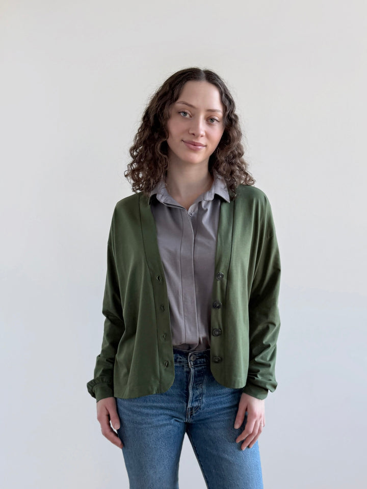 DEVON blouse in Circular Grey