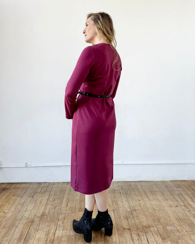 LENA doubleknit duster/dress in Raspberry