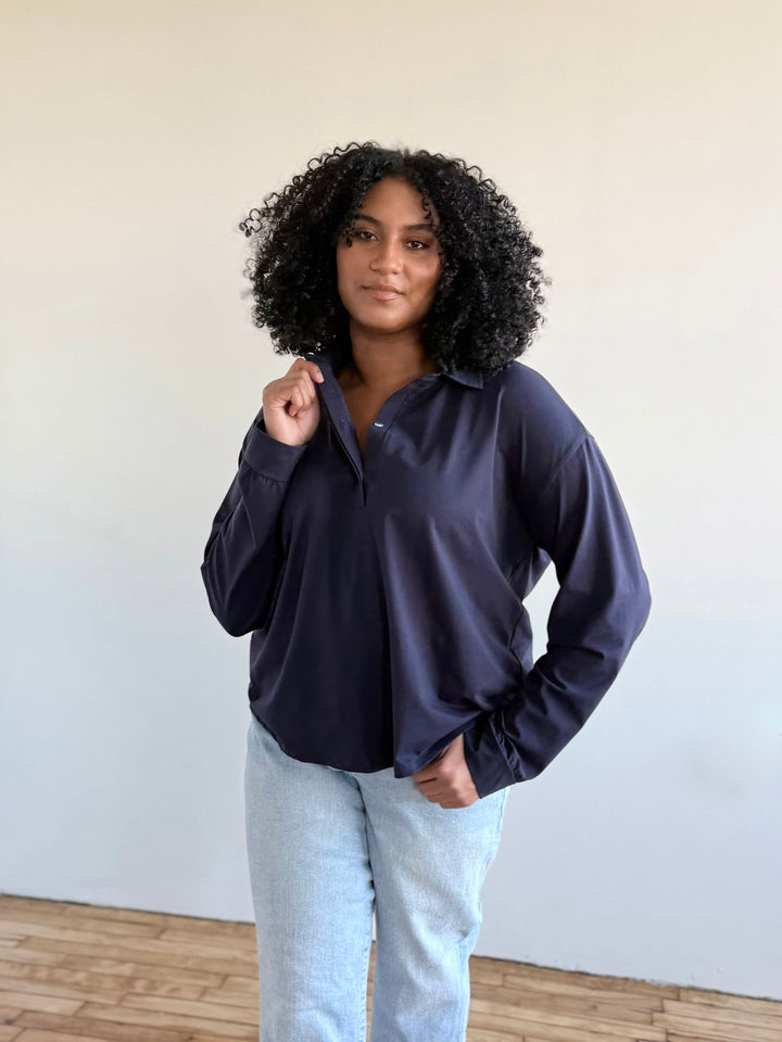 MICAH jersey top in Navy