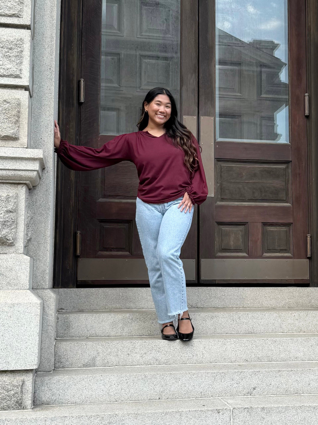 ROCHELLE top in Merlot