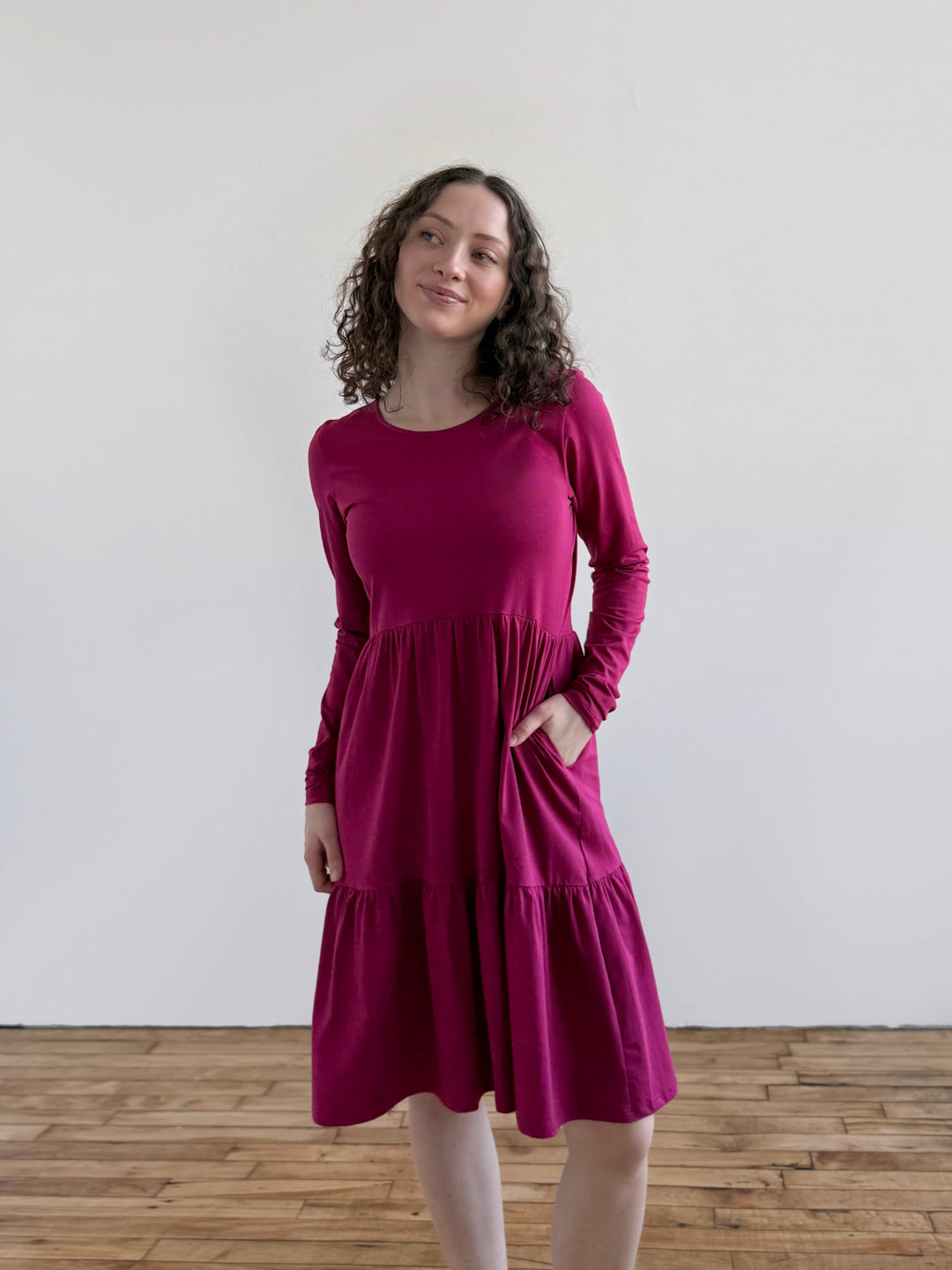 MAISIE dress in Garnet Pink