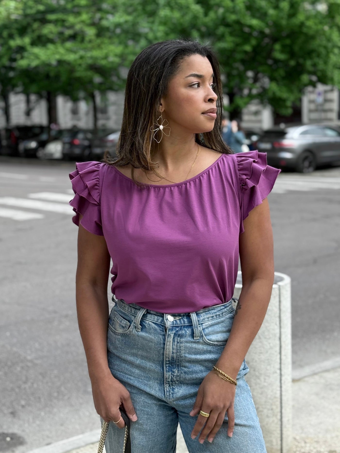 LILOU top in Deep Lilac