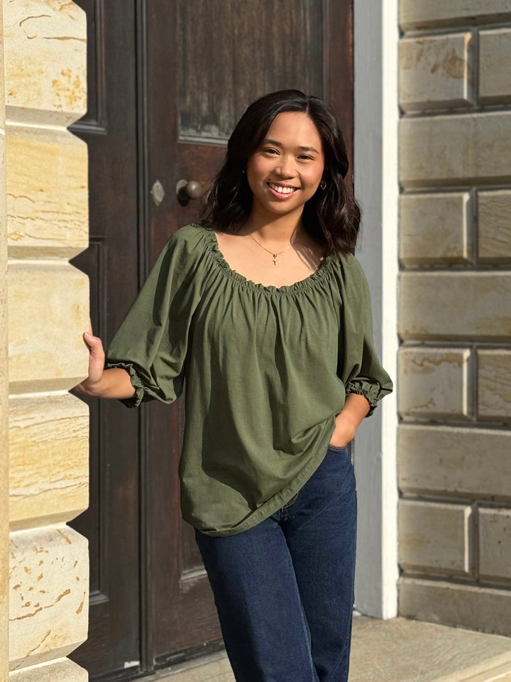 DELPHINE top in Meadow Green