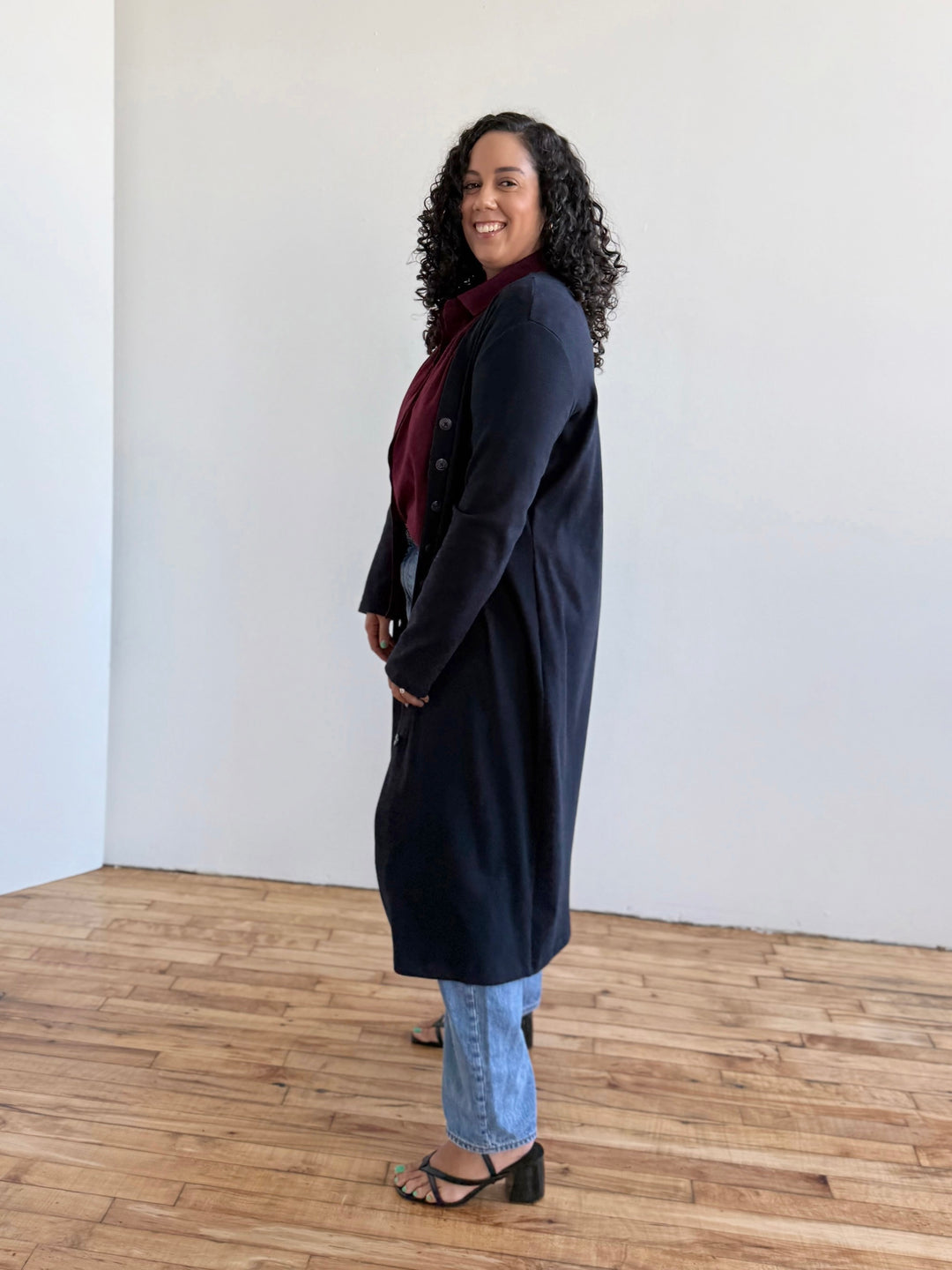 ELENA rib-knit dress in Midnight Navy