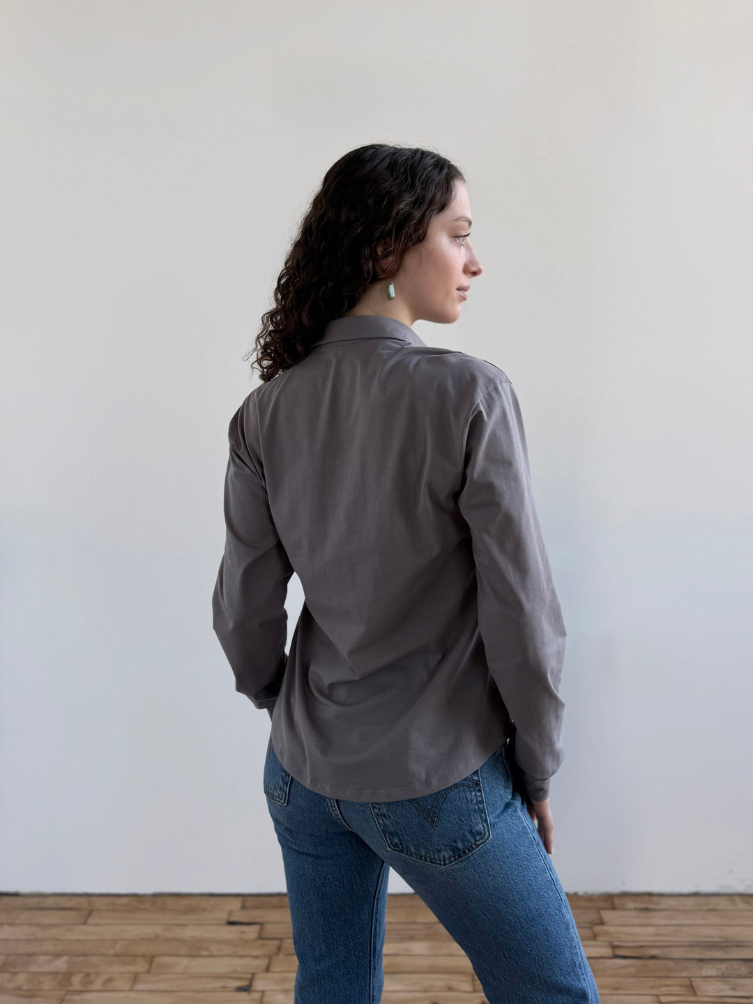 DEVON blouse in Circular Grey