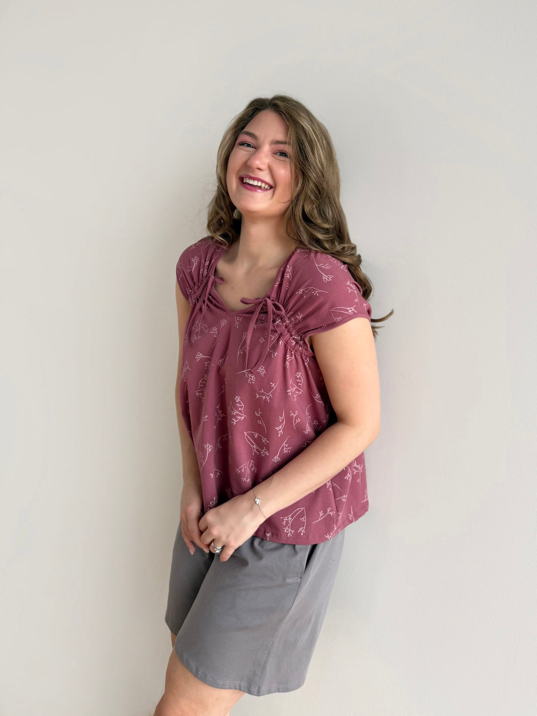 BRIAR tank in Vintage Mauve/White