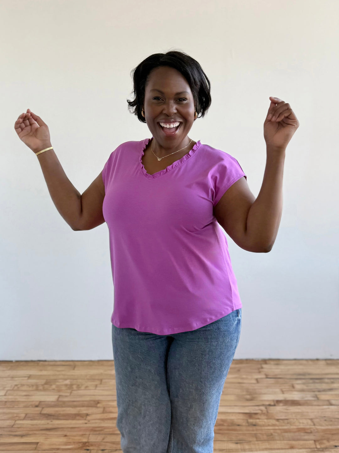 YAZMINE top in Magenta Bloom