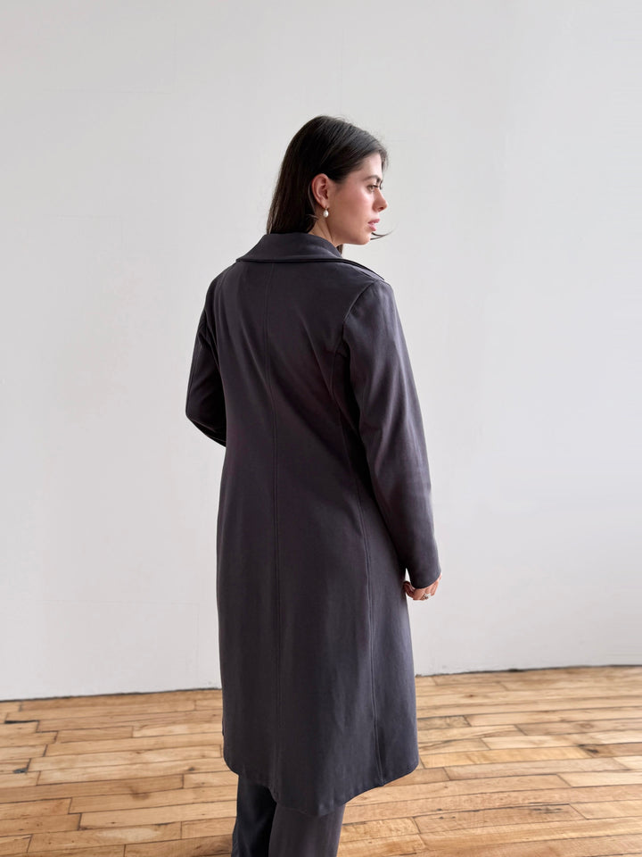 EMORY heavy knit coatigan in Gunmetal