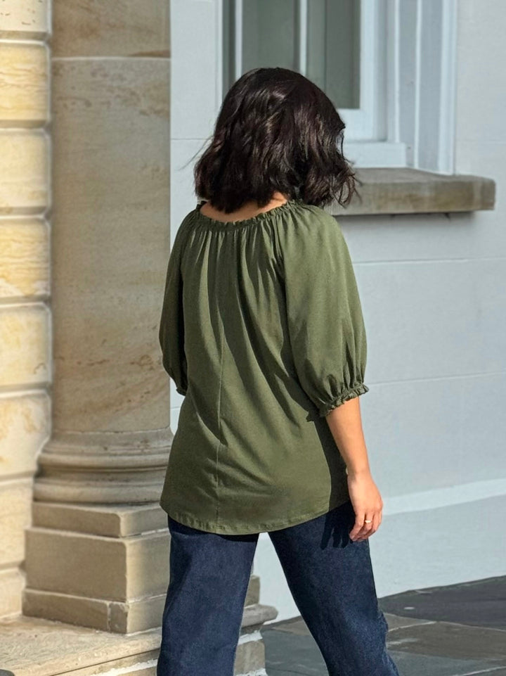 DELPHINE top in Meadow Green