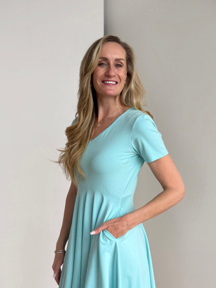 ADINA dress in Crisp Aqua