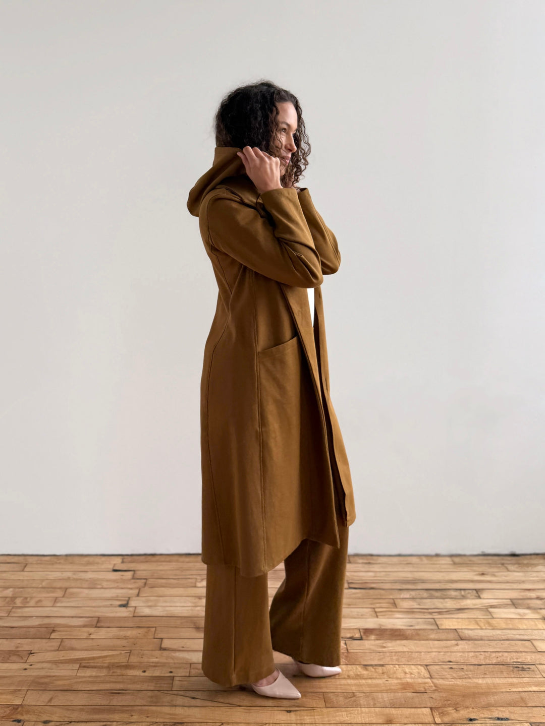EMORY heavy knit coatigan in Warm Sienna