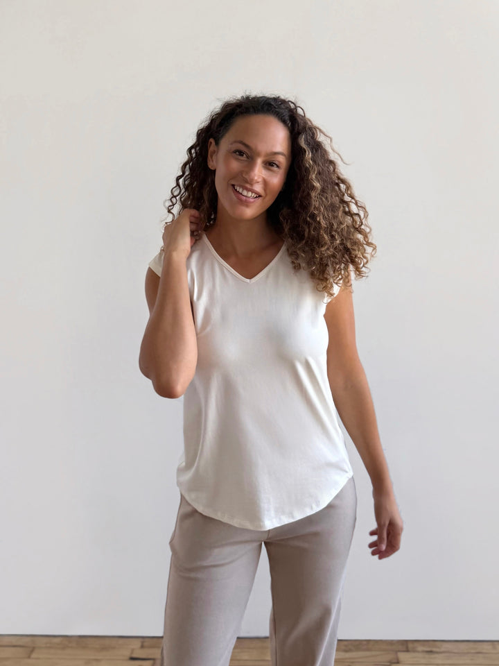 NADINE tee in Light Ivory