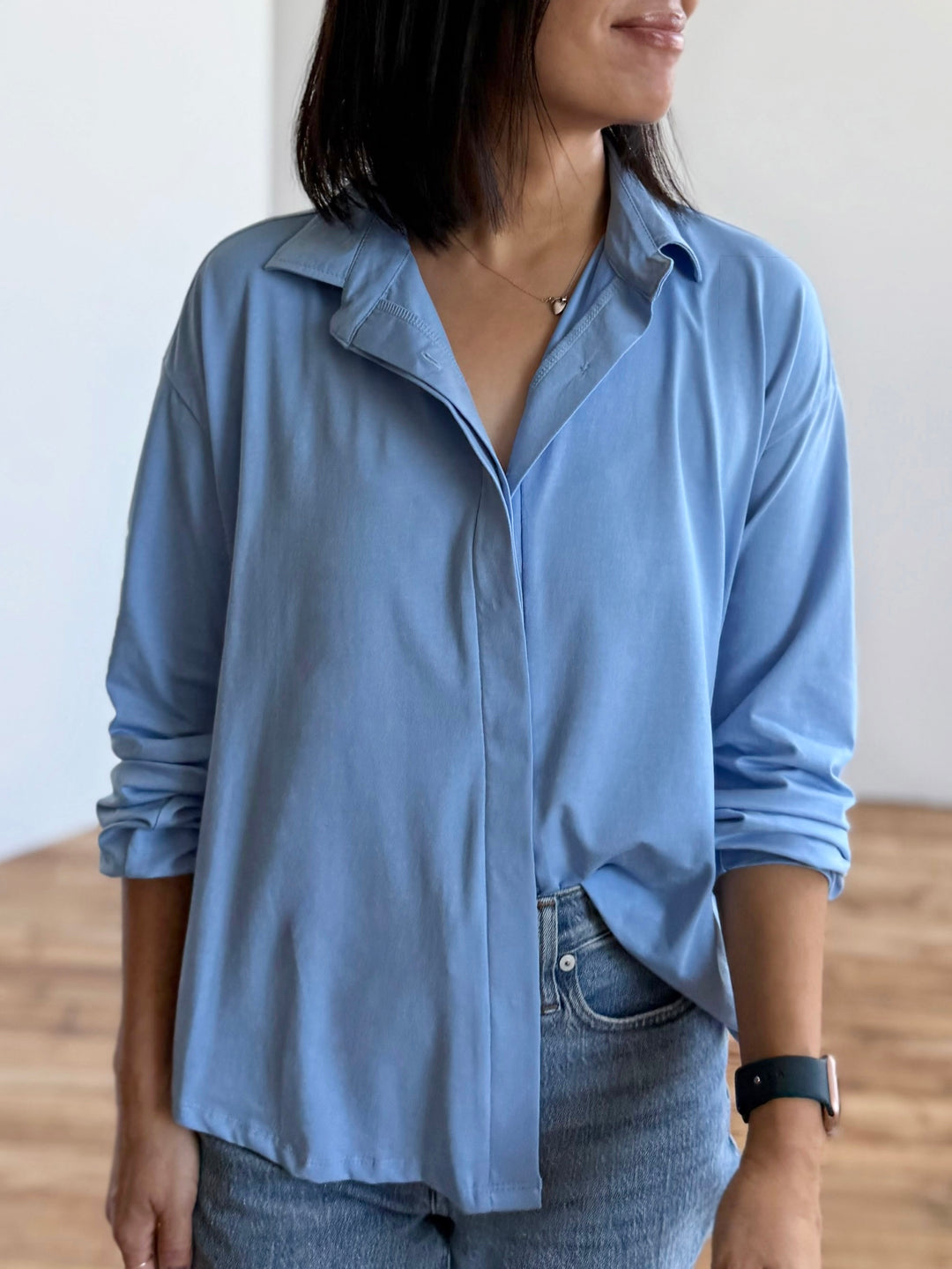 LINDSEY blouse in Light Cornflower
