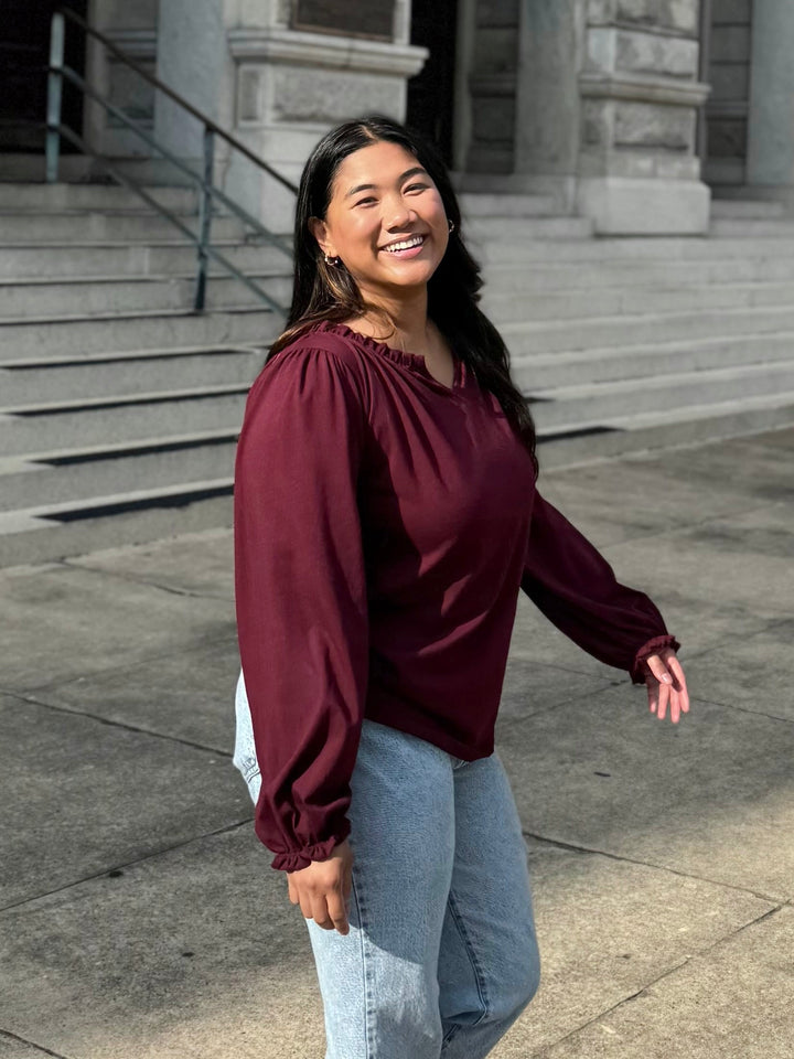 ROCHELLE top in Merlot