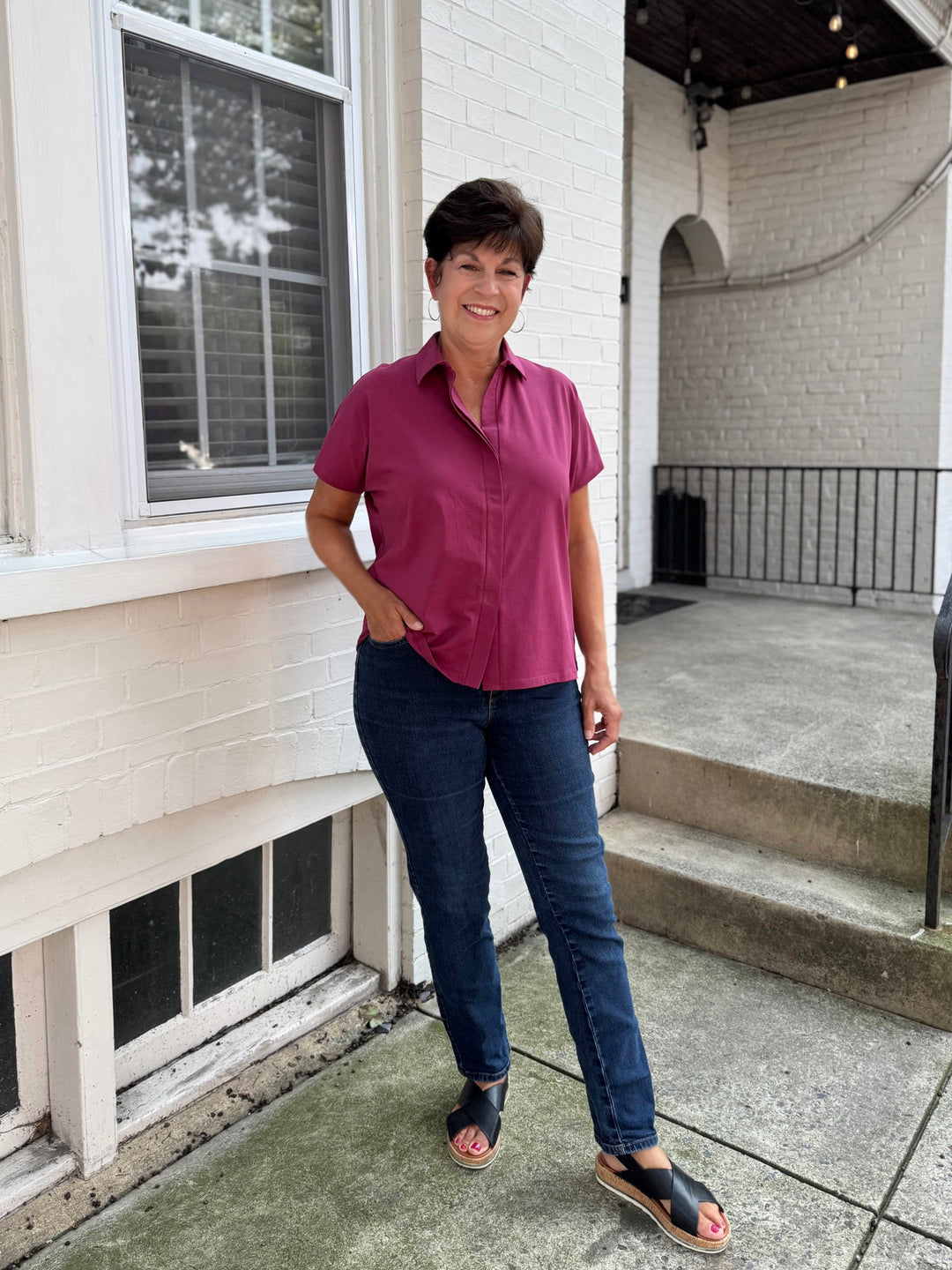 SAMARIA top in Deep Berry