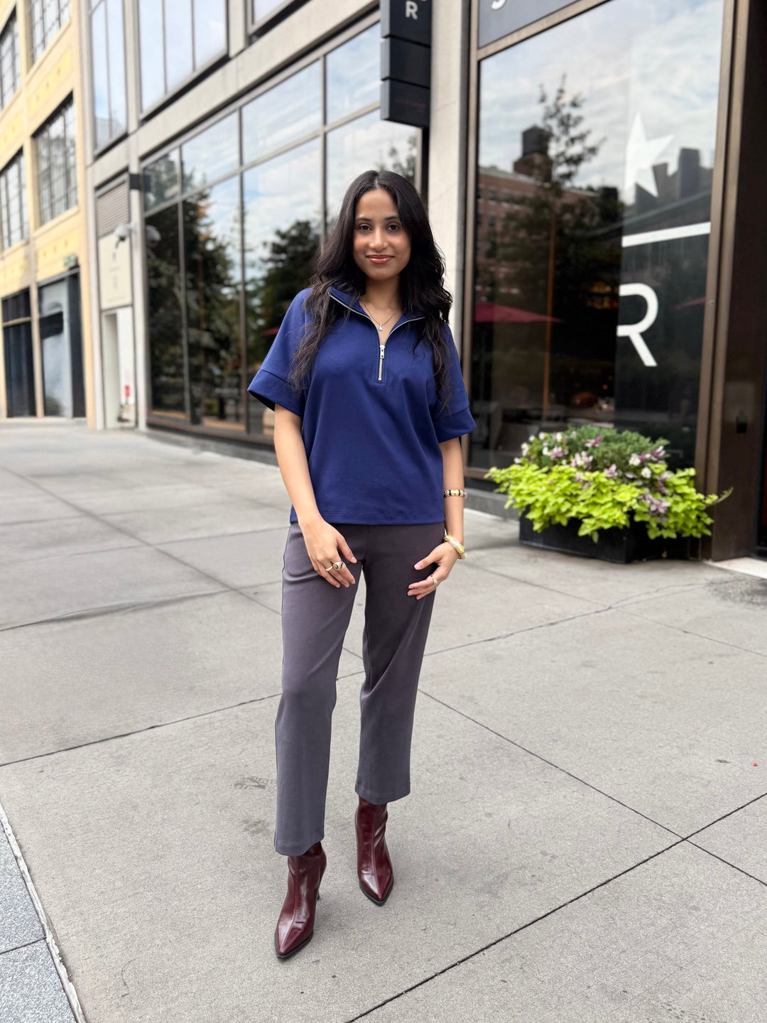 SINCLAIR heavy-knit top in Bright Navy