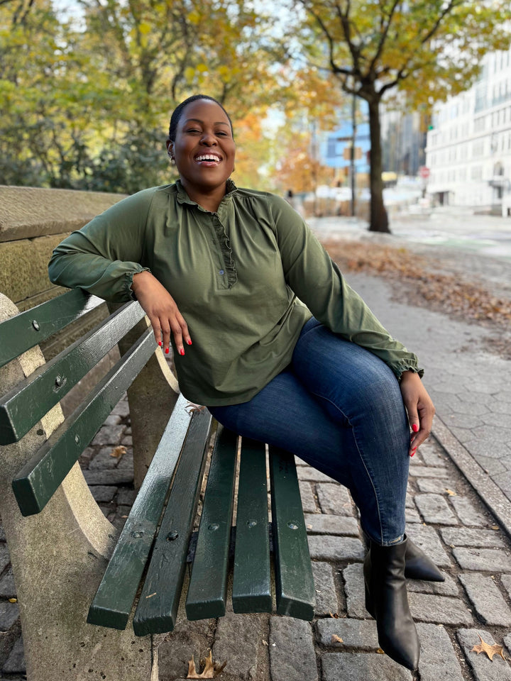 SEZANE top in Meadow Green