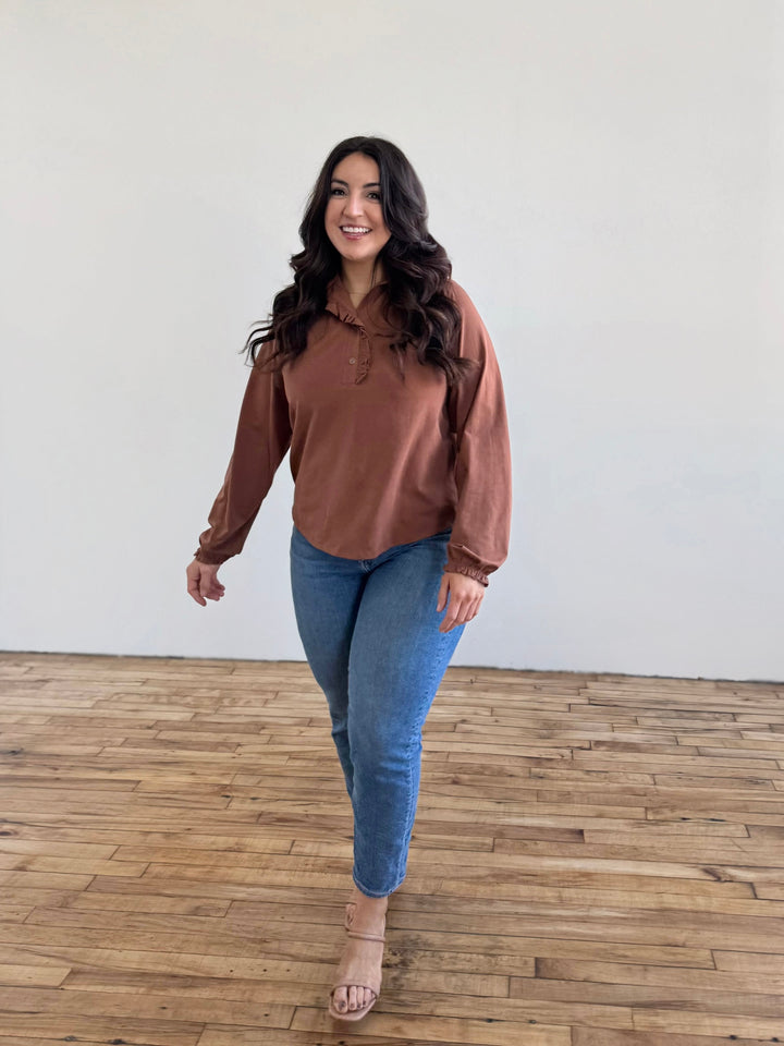 SEZANE top in Cacao Brown