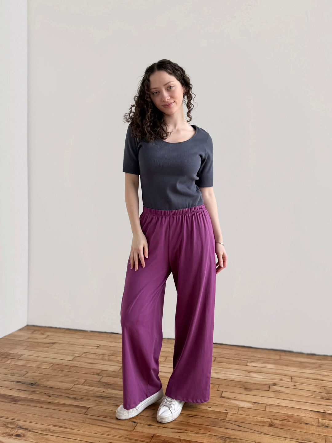 ANDRI jersey pants in Deep Lilac