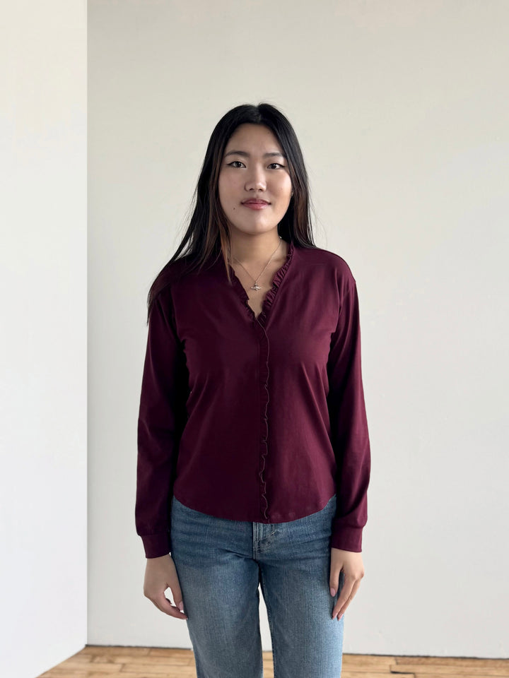 PIETRA jersey top in Merlot