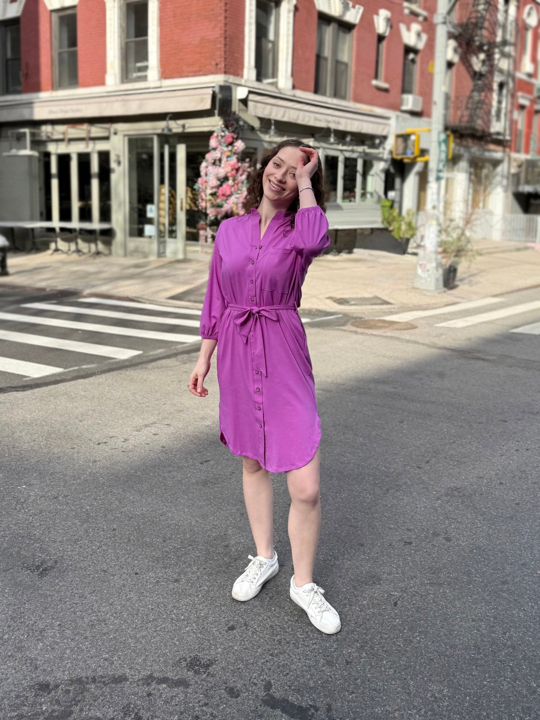MILLIE dress in Magenta Bloom