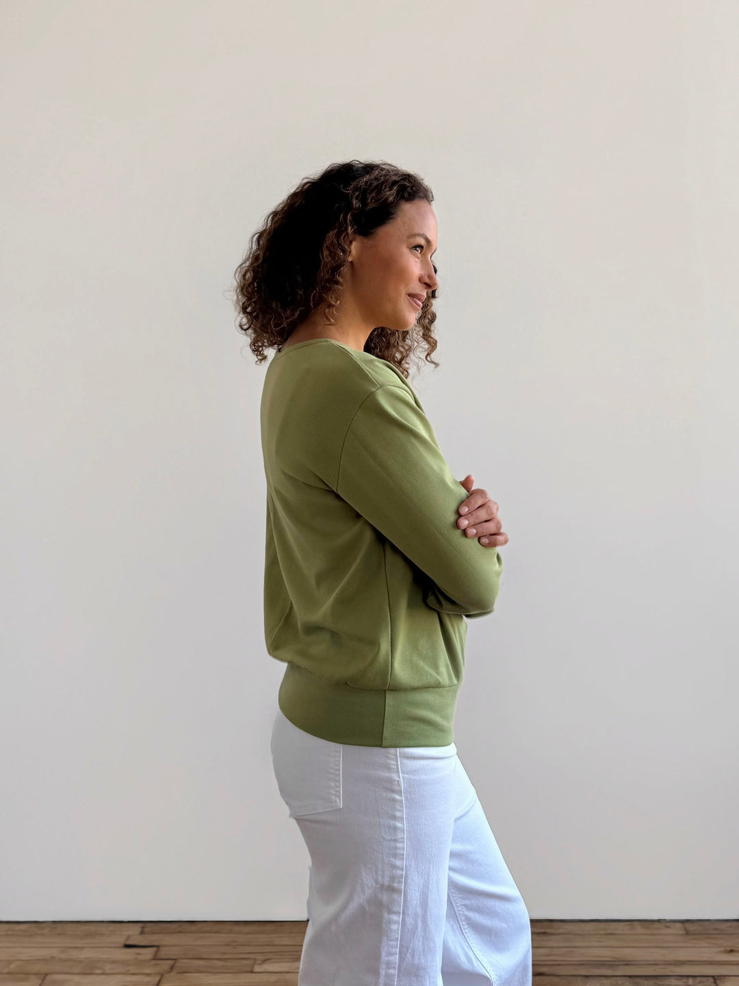PERCY heavy knit top in Grass Green