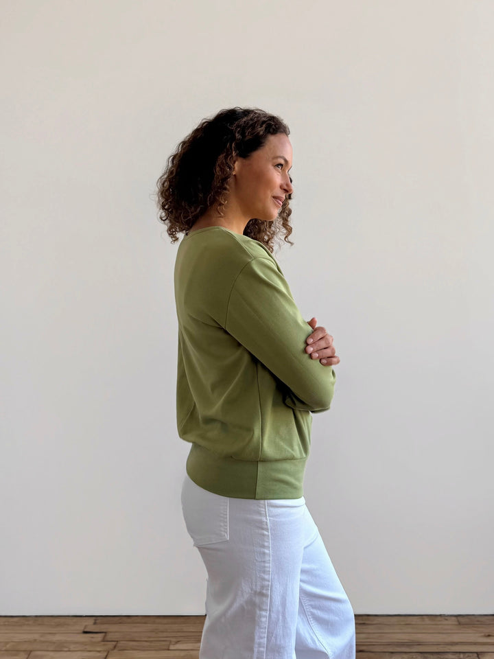 PERCY heavy knit top in Grass Green