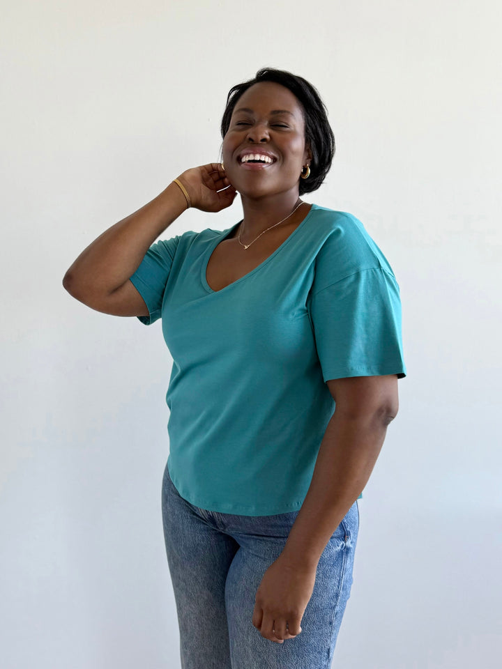 KIM tee in Marine Teal