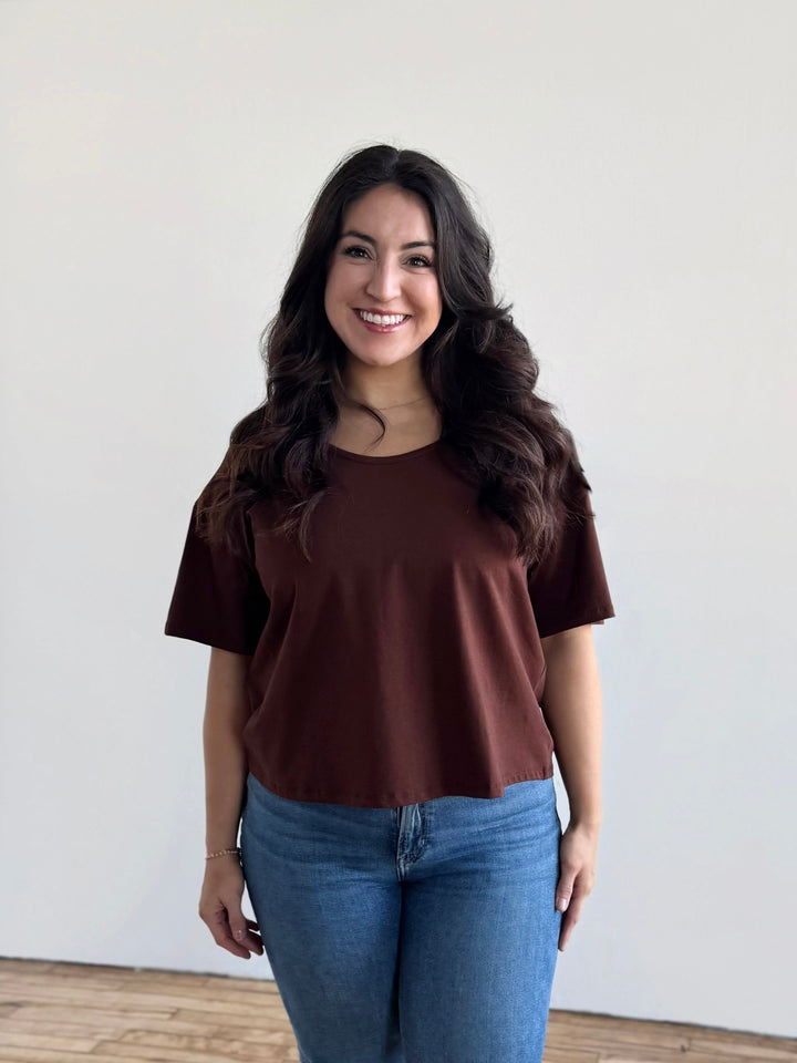 KIM tee in Burnt Cedar