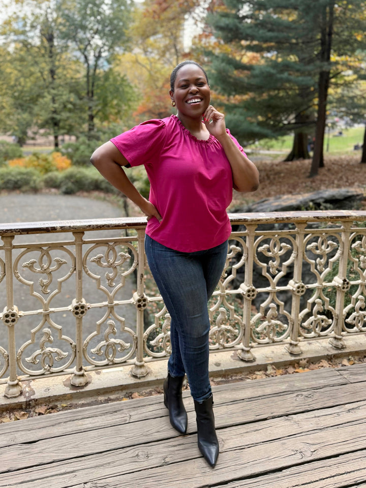 LARA tee in Garnet Pink