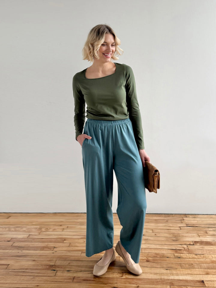 ANDRI jersey pants in Dark Aqua