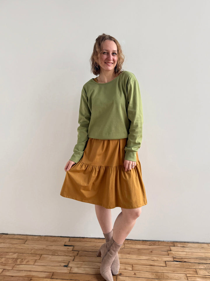 PERCY heavy knit top in Grass Green
