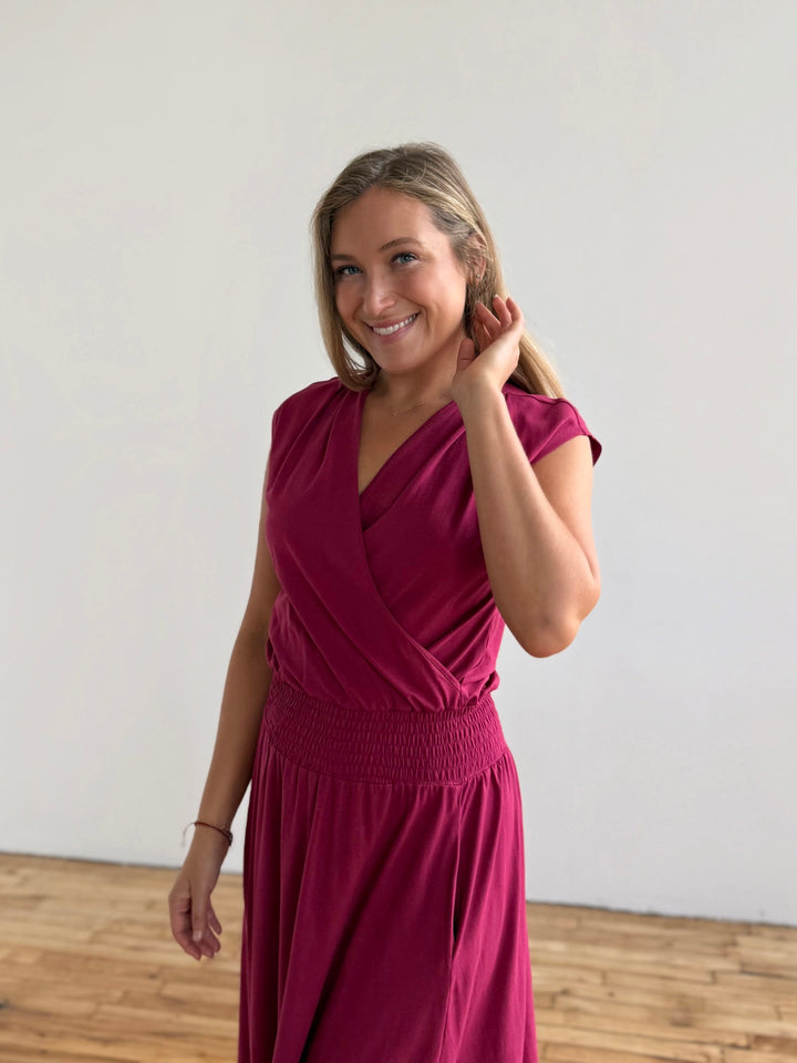 AUBREE dress in Pomegranate