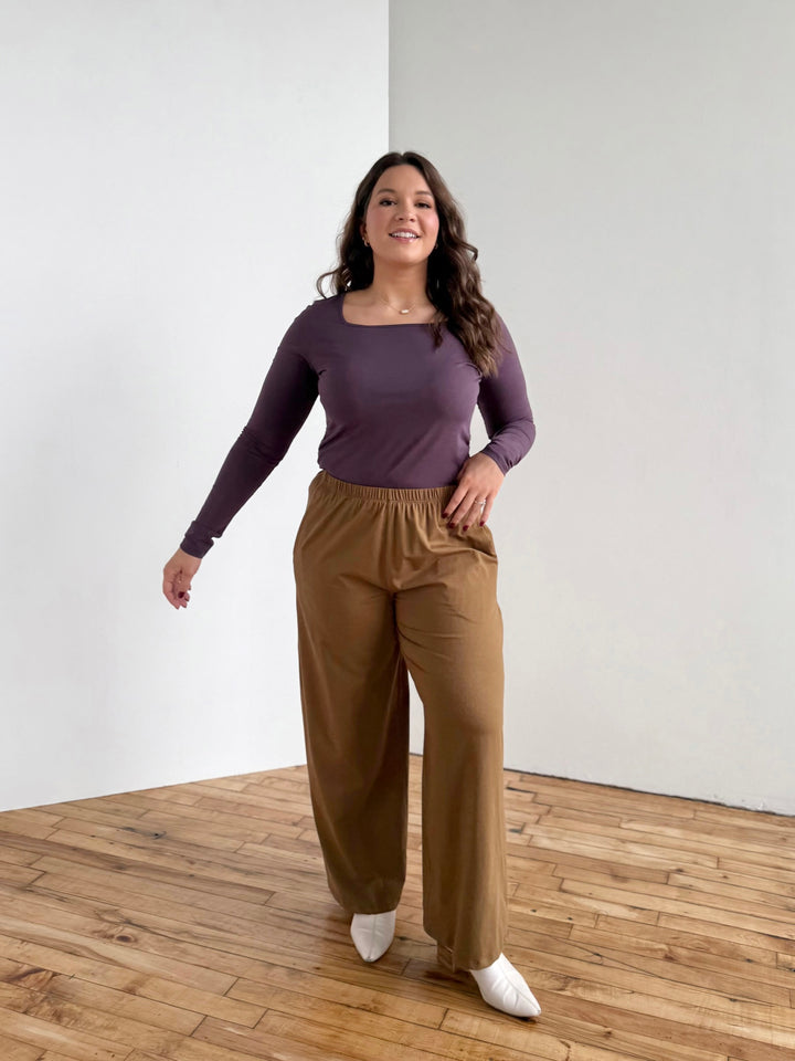 NURY ruched tee in Plum