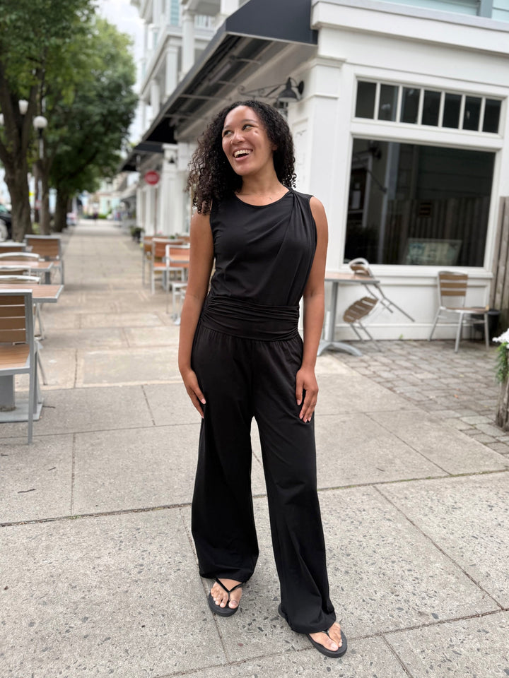 CHARLI draped top in Black