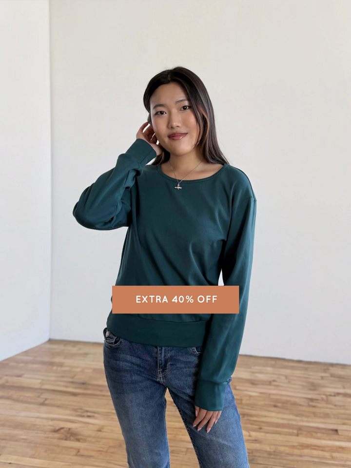 PERCY heavy knit top in Deep Sea