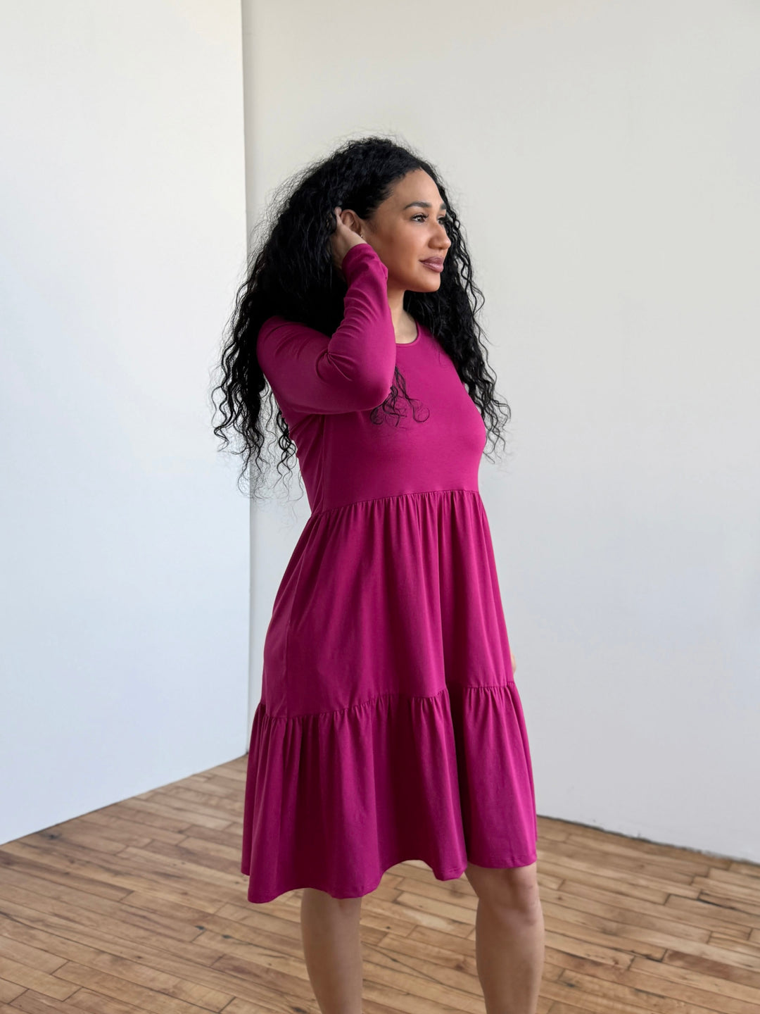 MAISIE dress in Garnet Pink