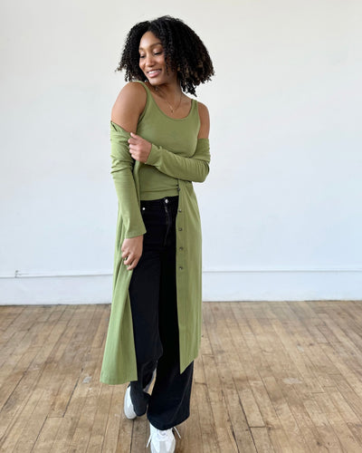 GRACE doubleknit tank in Grass Green